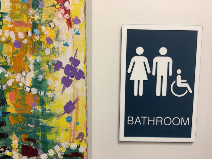 ADA bathroom sign in Fort Worth